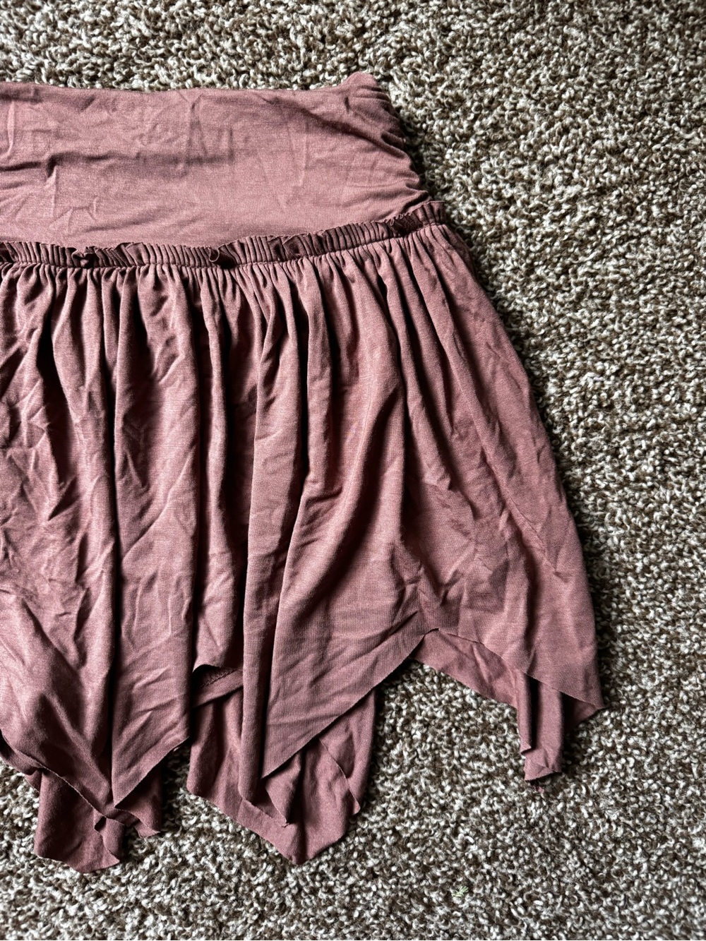 SHEIN Brown Asymmetrical Handkerchief Hem Skort XS - Picture 3 of 9